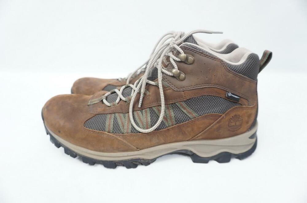 TIMBERLAND MEN 14 WIDE MOUNT MADDSEN USED LEATHER MID HIKING/TRAIL ANKLE BOOTS